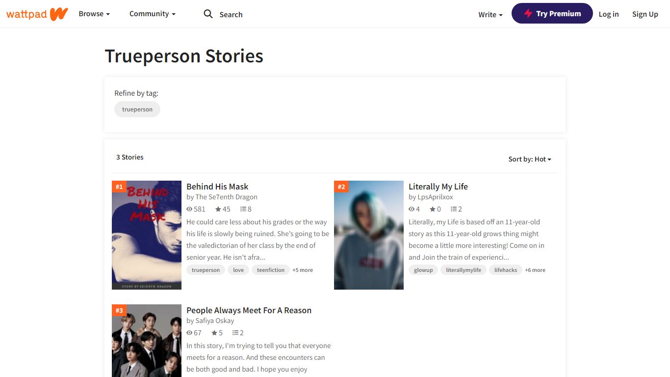 Trueperson Stories - Wattpad